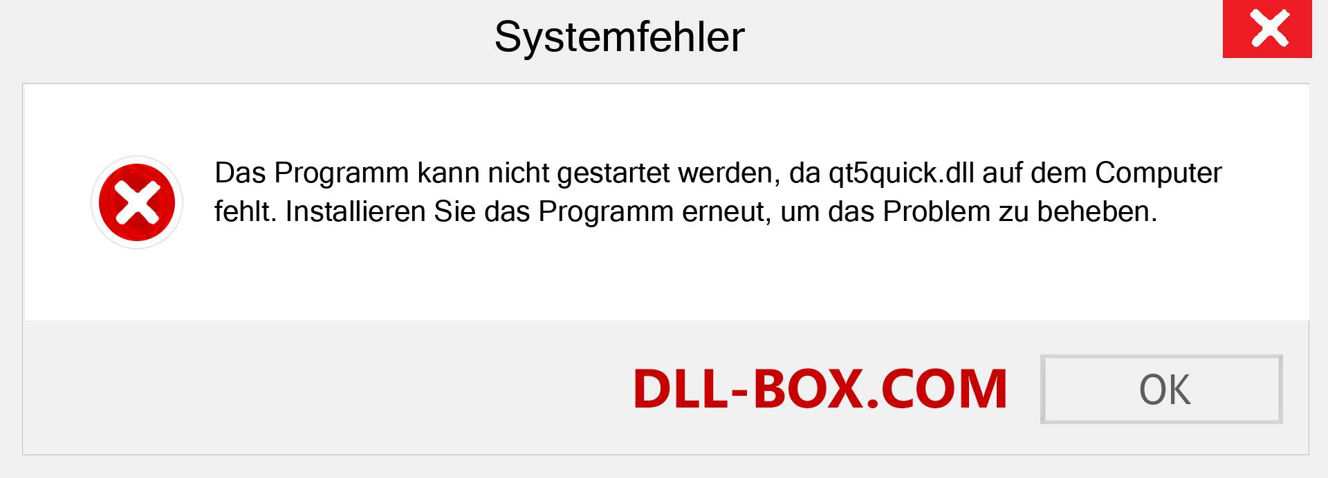 qt5quick.dll-Datei fehlt?. Download für Windows 7, 8, 10 - Fix qt5quick dll Missing Error unter Windows, Fotos, Bildern